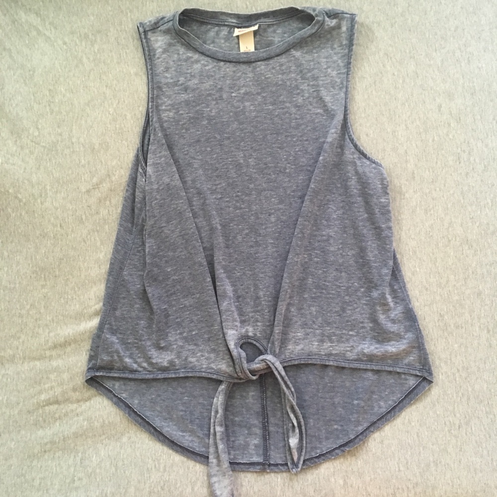 Tie front muscle tee / tank top two colors